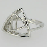 Sterling Silver Semi Mount Ring Setting Trillion Tri 10x10mm Contemporary - Syzjewelry